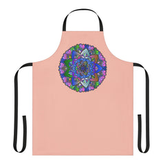 Mandala Art Apron - Peach, Hand - Drawn Design All Over Prints - Blululi