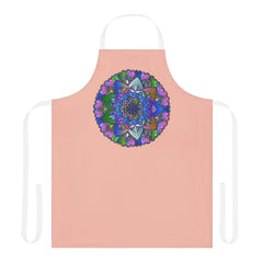 Mandala Art Apron - Peach, Hand - Drawn Design All Over Prints - Blululi