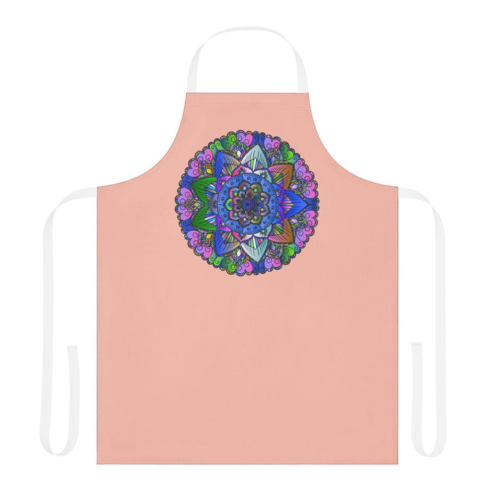 Mandala Art Apron - Peach, Hand - Drawn Design All Over Prints - Blululi