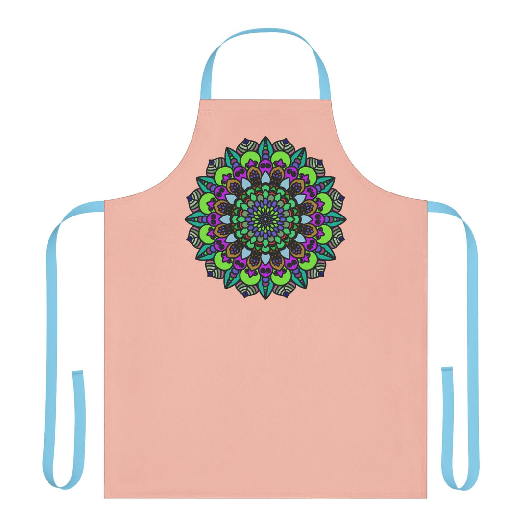 Mandala Art Apron - Peach - Hand Drawn Design All Over Prints - Blululi