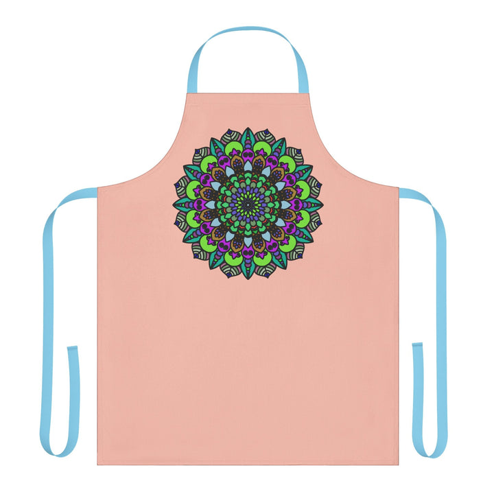 Mandala Art Apron - Peach - Hand Drawn Design All Over Prints - Blululi