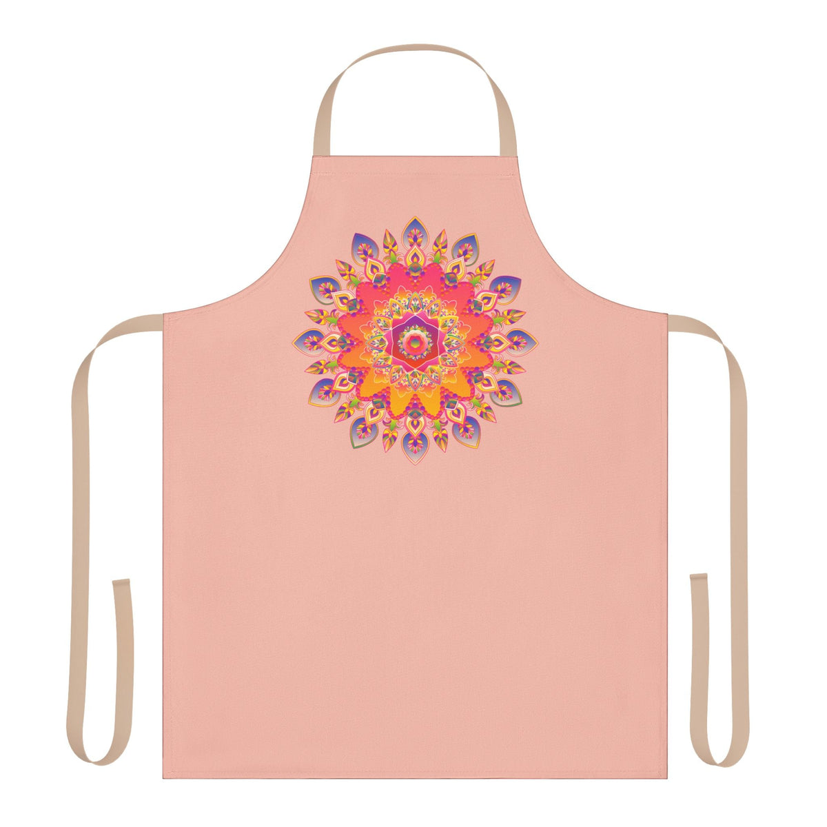 Mandala Art Apron - Peach | Kitchen Decor All Over Prints - Blululi