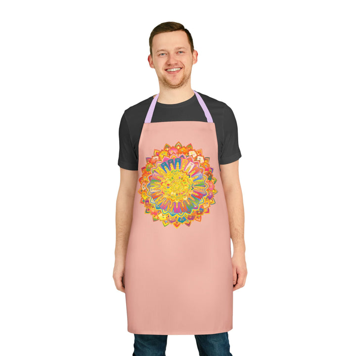 Mandala Art Apron - Peach - Kitchen Decor All Over Prints - Blululi