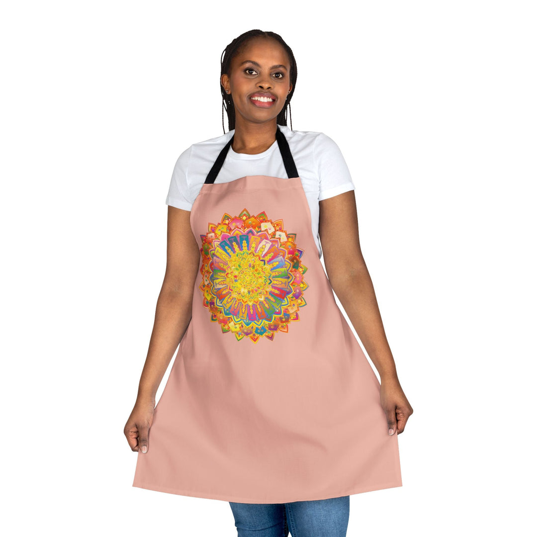 Mandala Art Apron - Peach - Kitchen Decor All Over Prints - Blululi