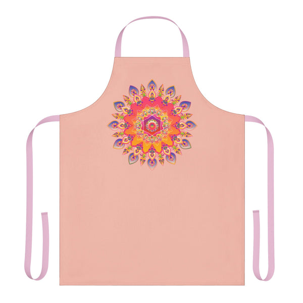 Mandala Art Apron - Peach | Kitchen Decor All Over Prints - Blululi