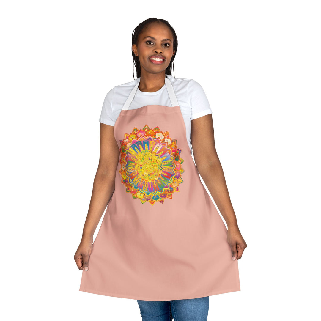 Mandala Art Apron - Peach - Kitchen Decor All Over Prints - Blululi