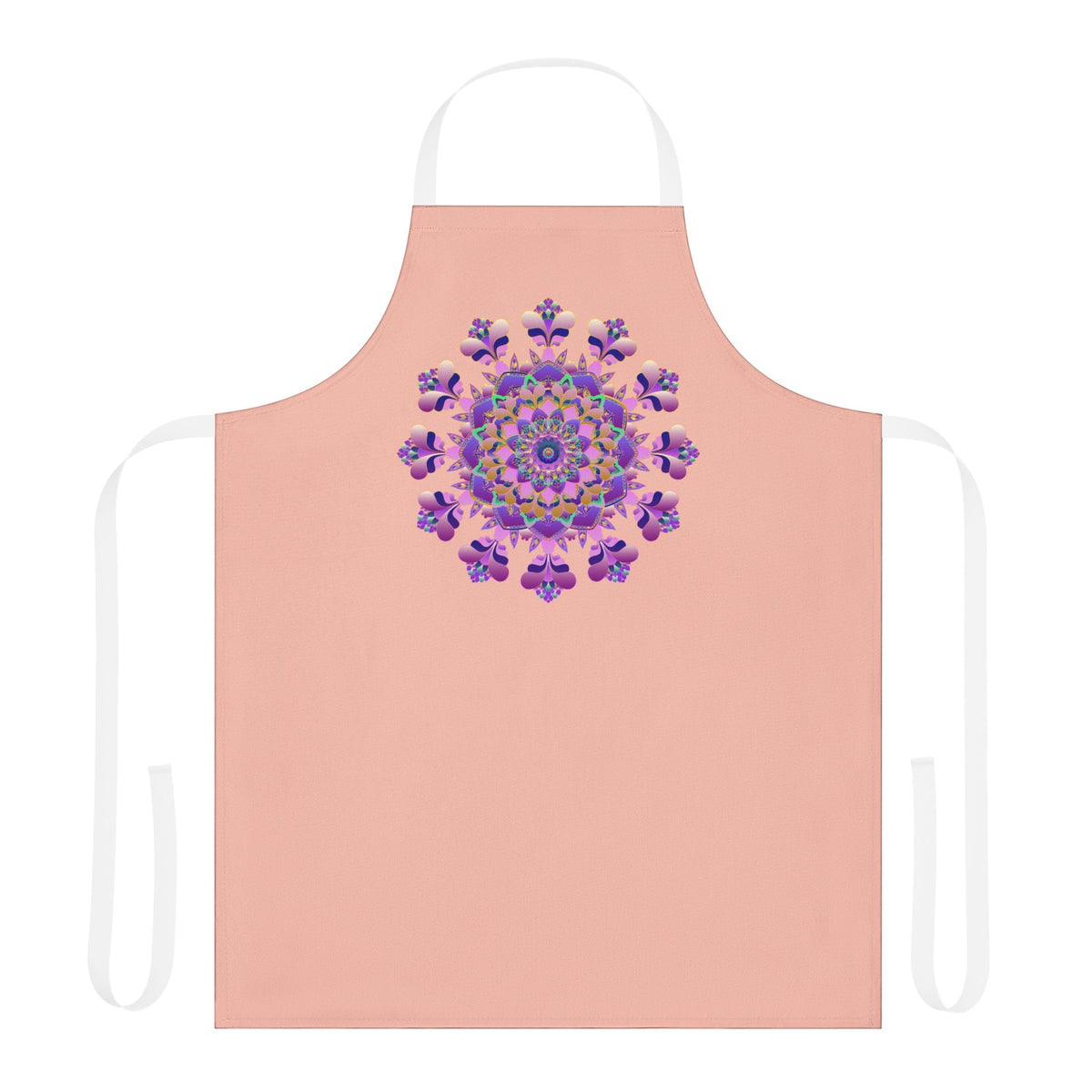 Mandala Art Apron - Peach & Purple All Over Prints - Blululi