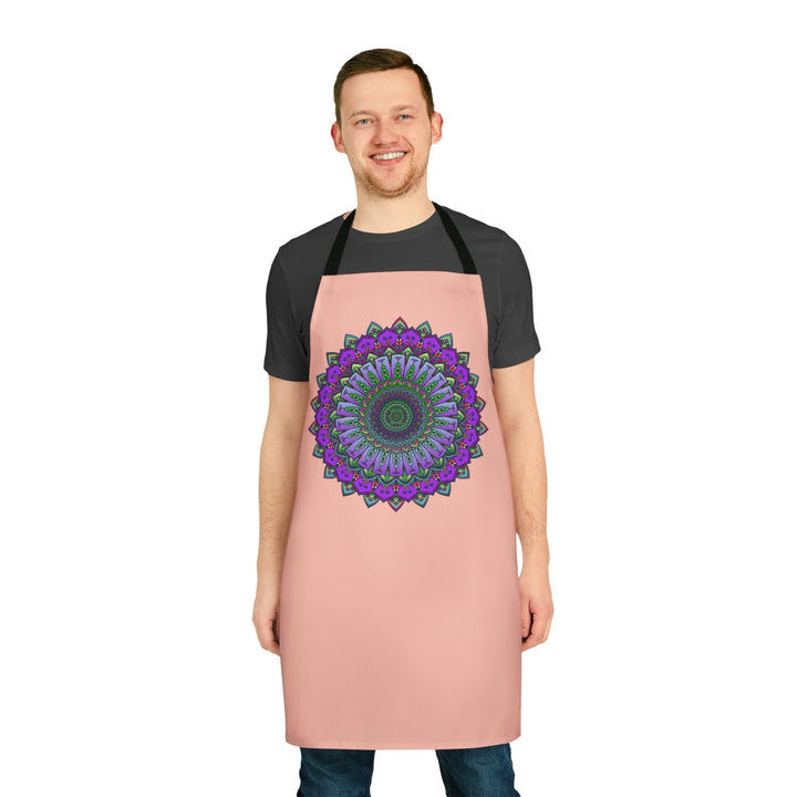 Mandala Art Apron - Peach & Purple All Over Prints - Blululi