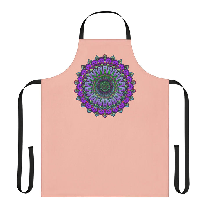 Mandala Art Apron - Peach & Purple All Over Prints - Blululi