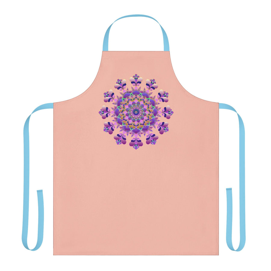 Mandala Art Apron - Peach & Purple All Over Prints - Blululi