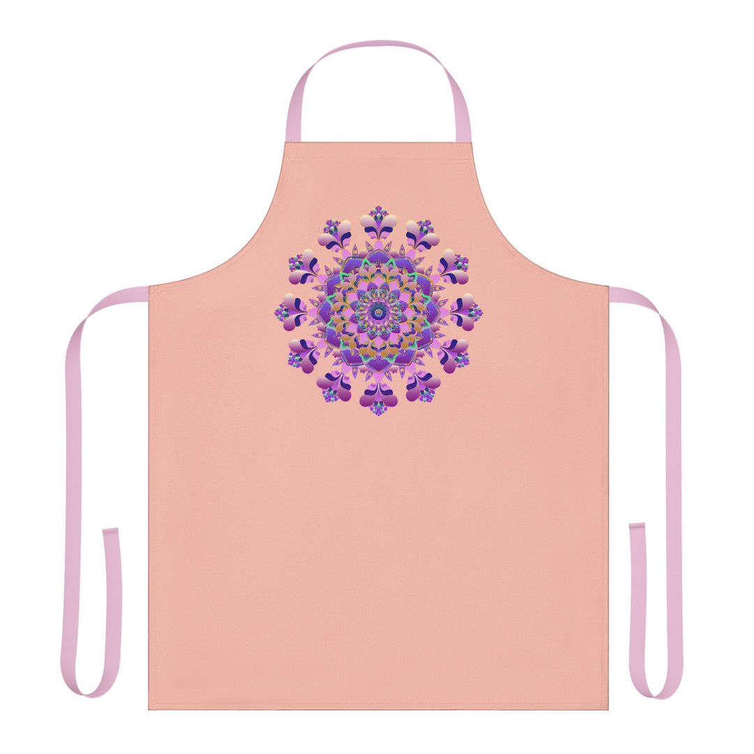 Mandala Art Apron - Peach & Purple All Over Prints - Blululi