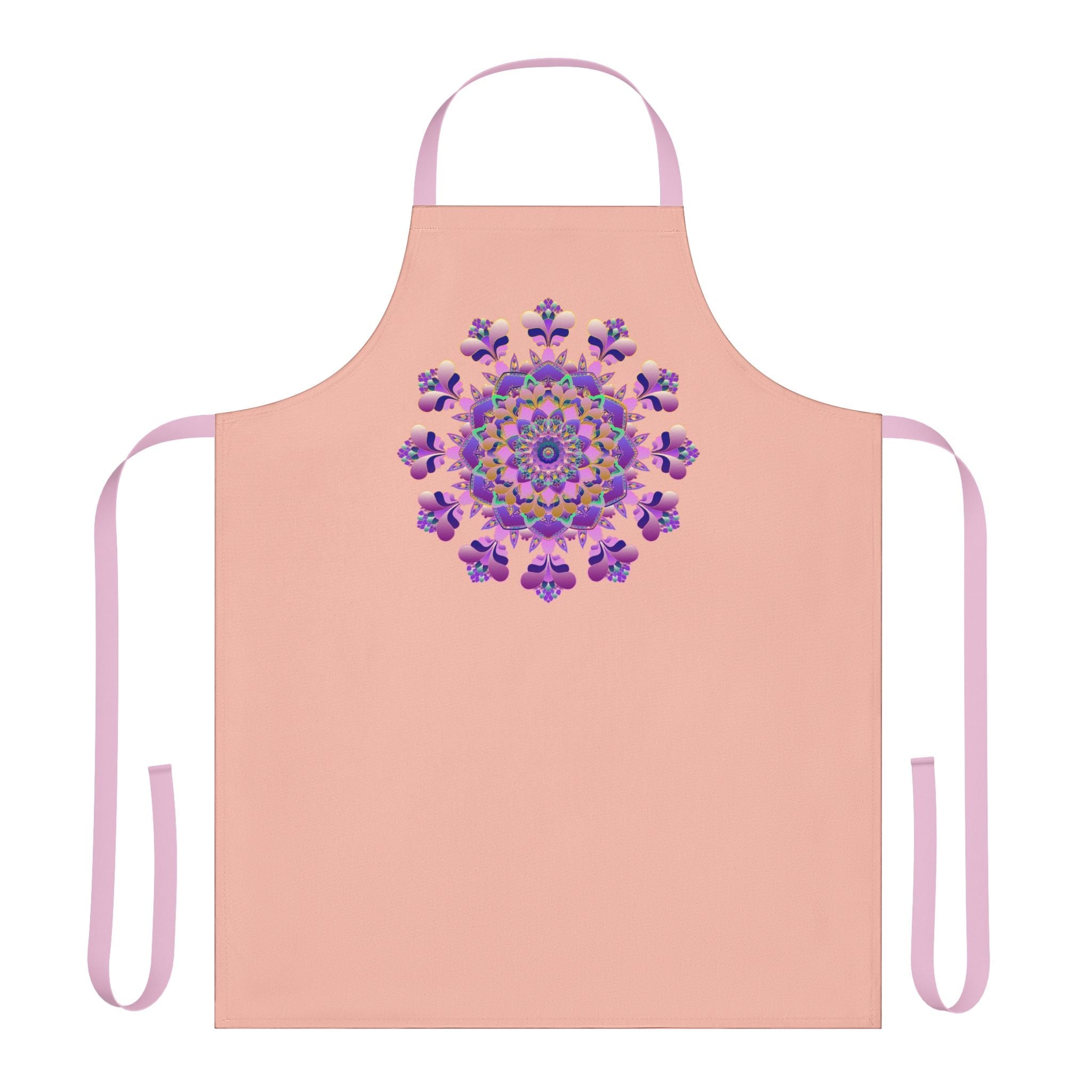 Mandala Art Apron - Peach & Purple All Over Prints - Blululi