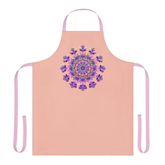 Mandala Art Apron - Peach & Purple All Over Prints - Blululi