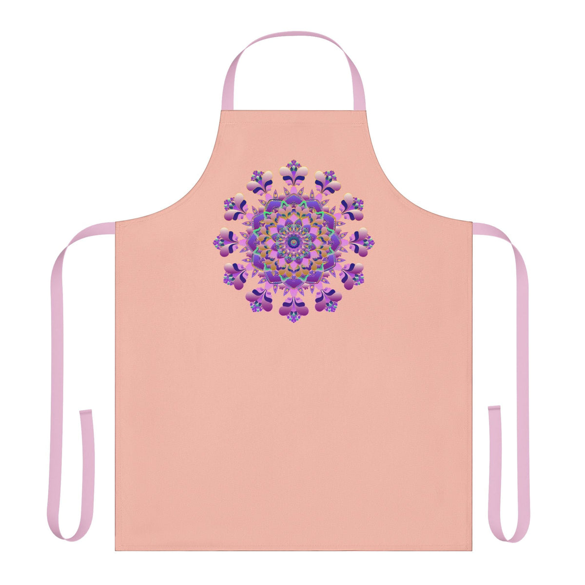 Mandala Art Apron - Peach & Purple All Over Prints - Blululi