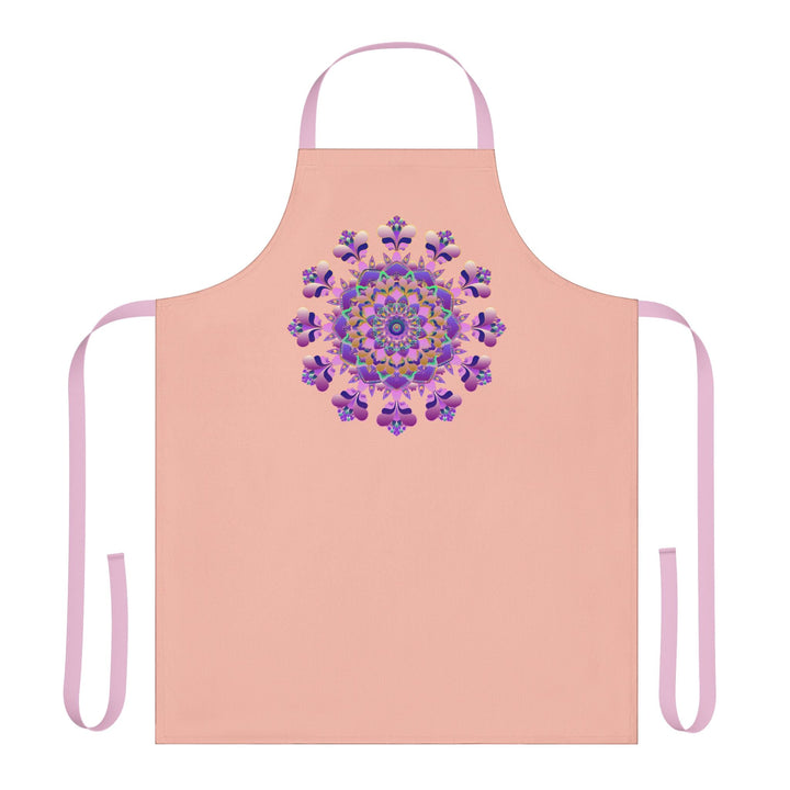 Mandala Art Apron - Peach & Purple All Over Prints - Blululi