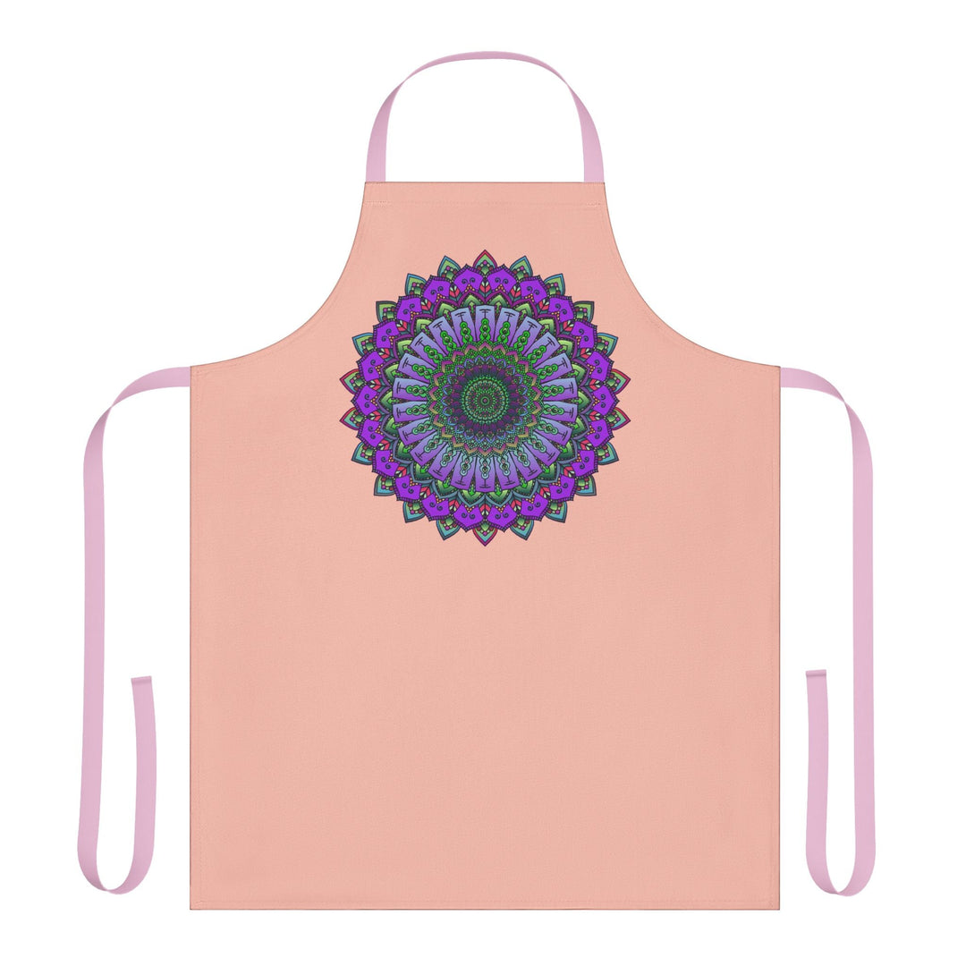 Mandala Art Apron - Peach & Purple All Over Prints - Blululi