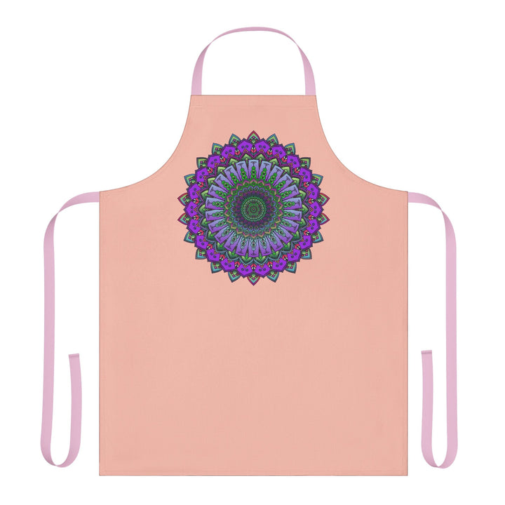 Mandala Art Apron - Peach & Purple All Over Prints - Blululi