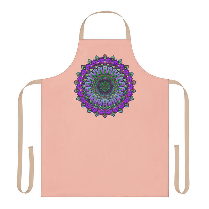 Mandala Art Apron - Peach & Purple All Over Prints - Blululi