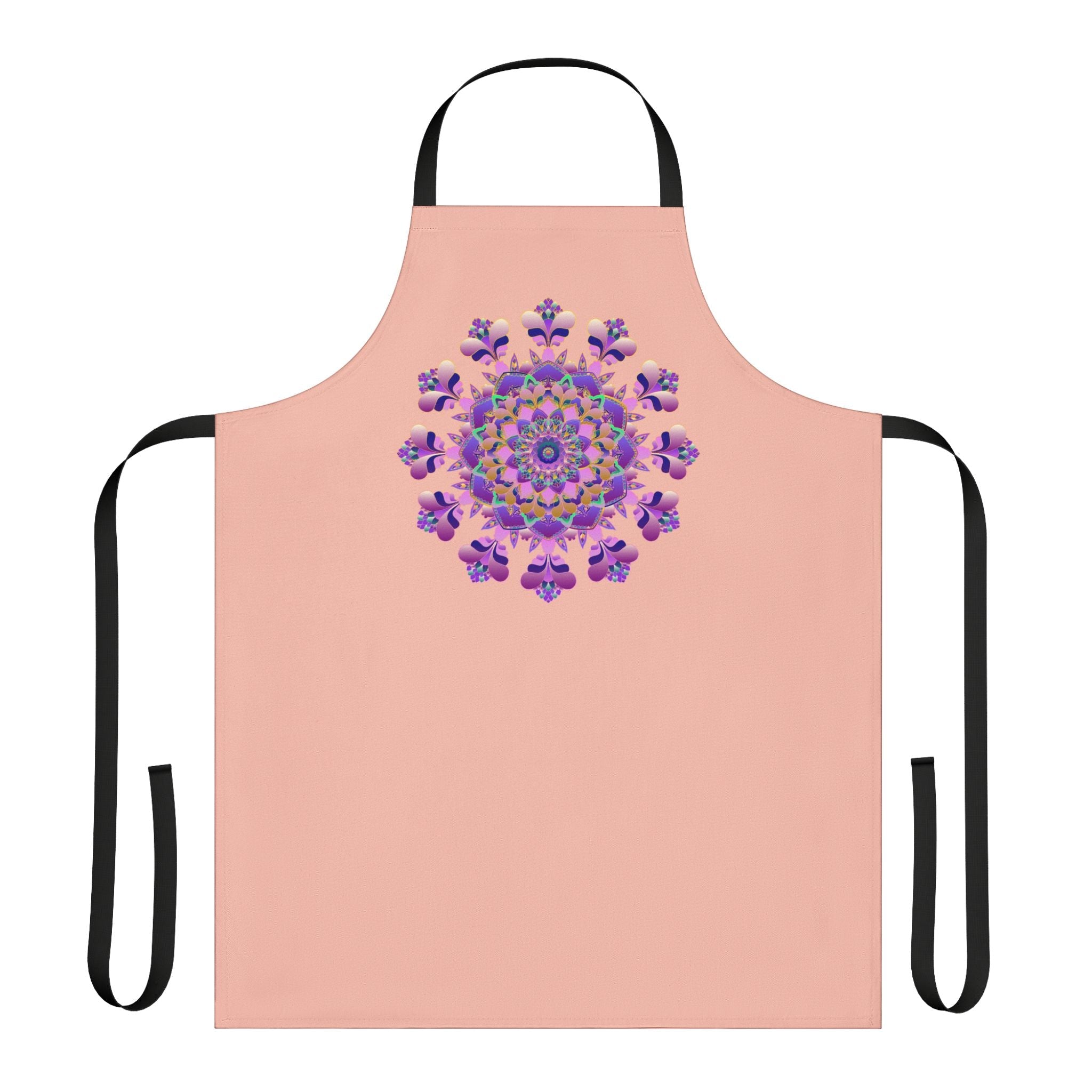 Mandala Art Apron - Peach & Purple All Over Prints - Blululi