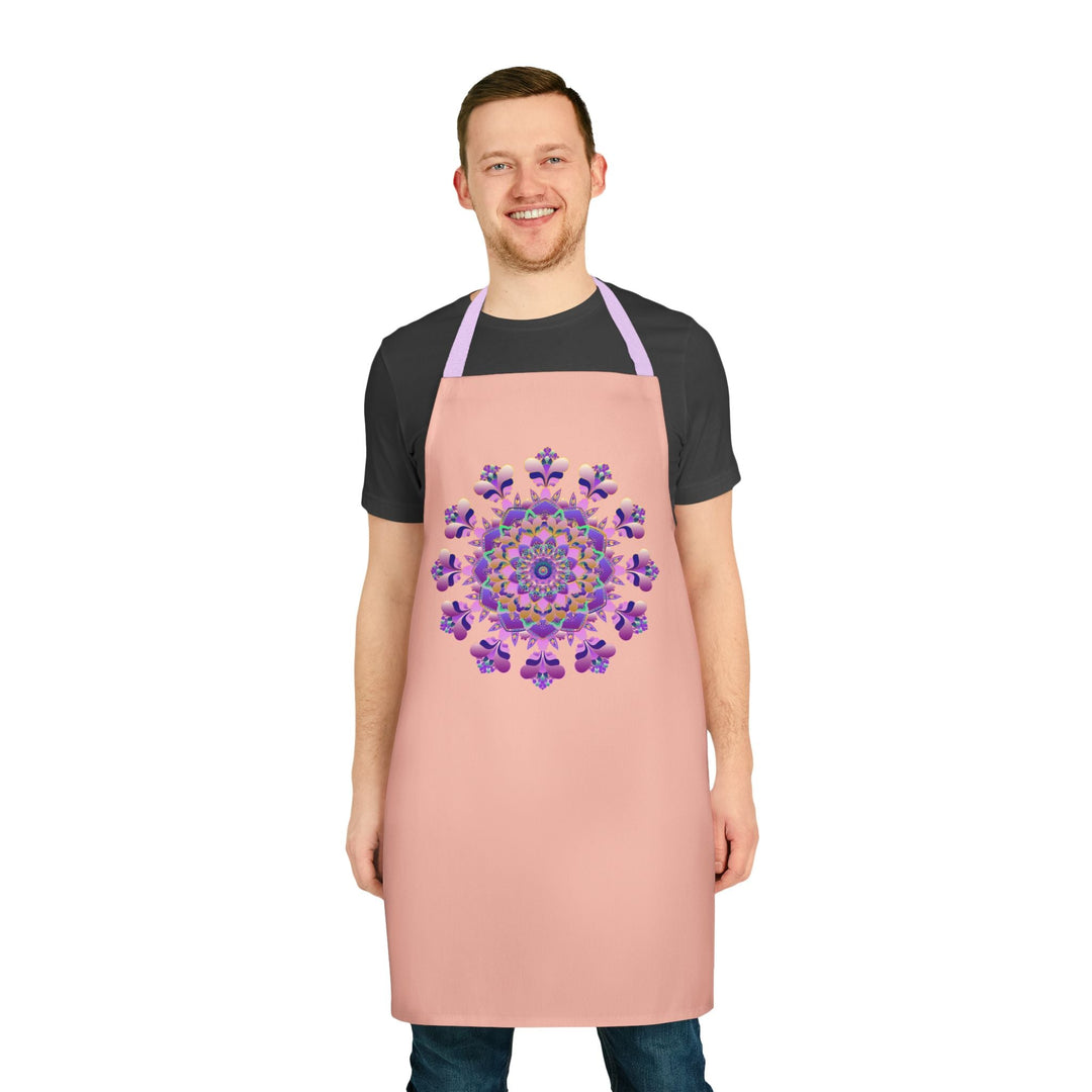 Mandala Art Apron - Peach & Purple All Over Prints - Blululi