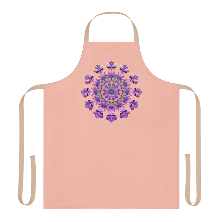 Mandala Art Apron - Peach & Purple All Over Prints - Blululi