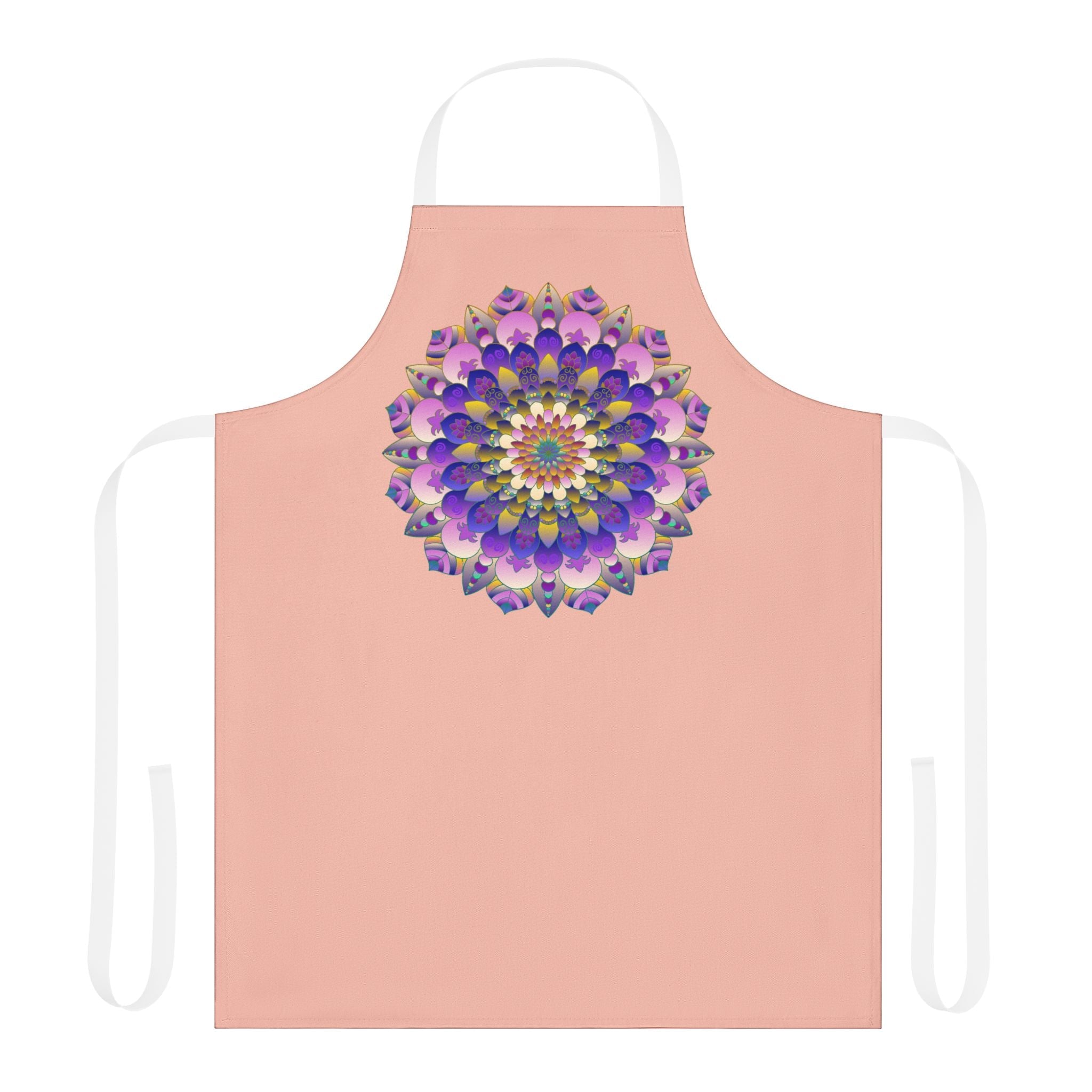 Mandala Art Apron - Peach & Rainbow All Over Prints - Blululi