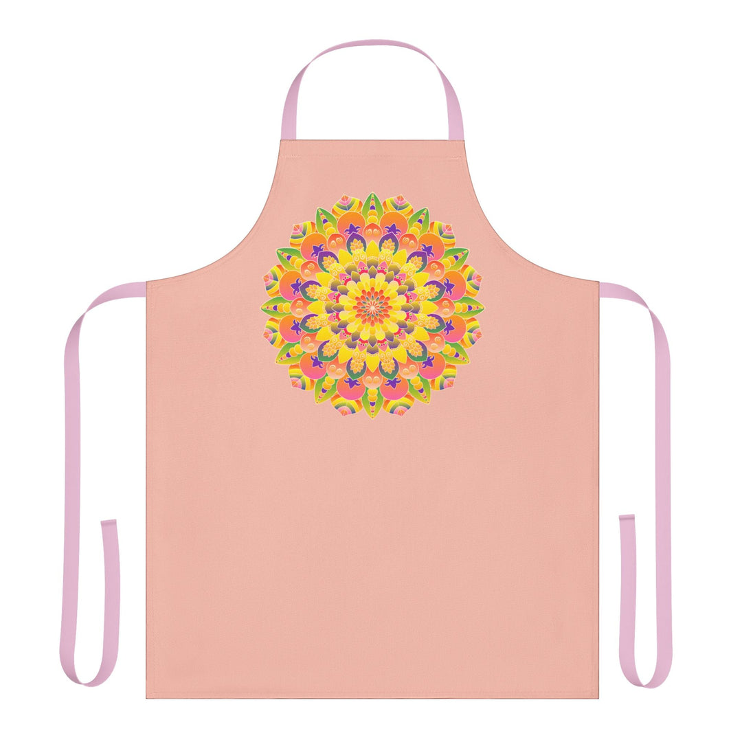 Mandala Art Apron - Peach & Rainbow All Over Prints - Blululi