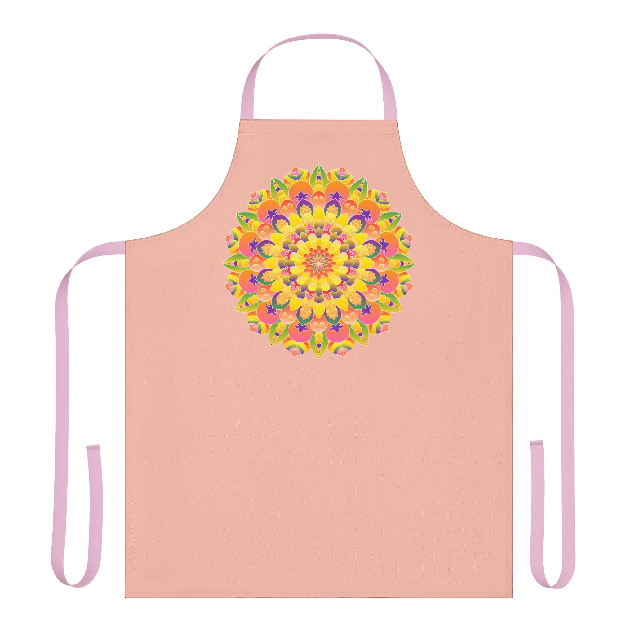 Mandala Art Apron - Peach & Rainbow All Over Prints - Blululi