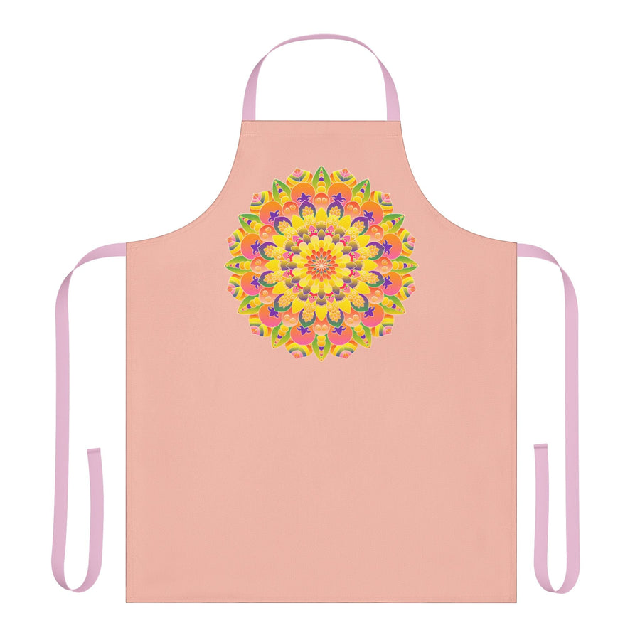 Mandala Art Apron - Peach & Rainbow All Over Prints - Blululi