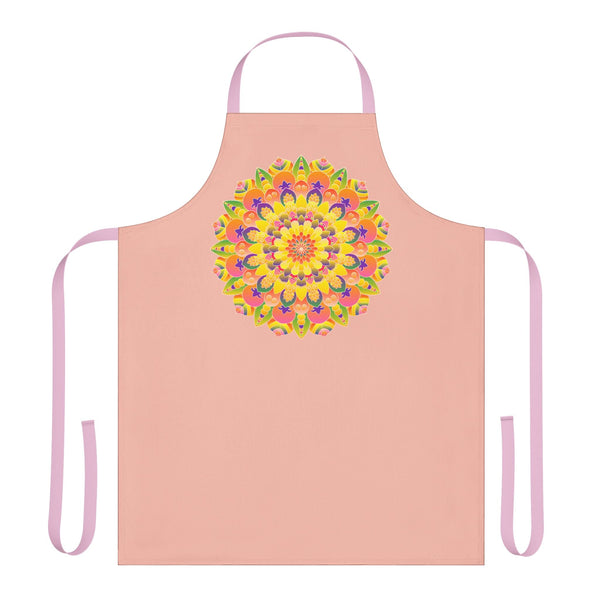 Mandala Art Apron - Peach & Rainbow All Over Prints - Blululi