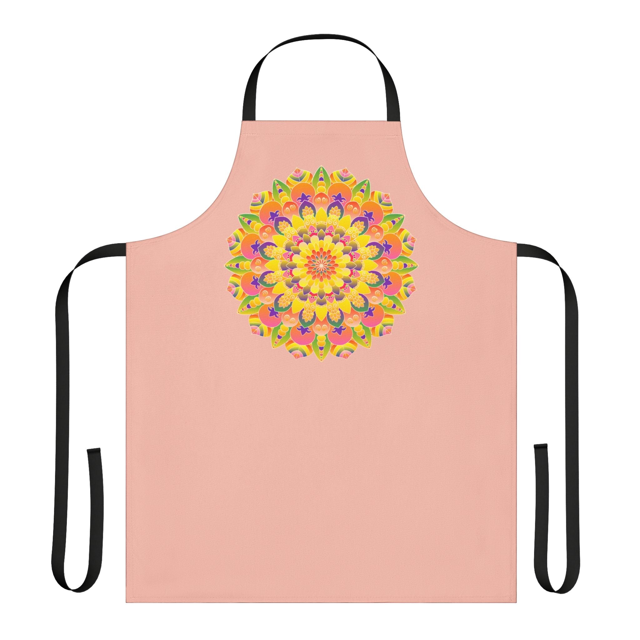 Mandala Art Apron - Peach & Rainbow All Over Prints - Blululi