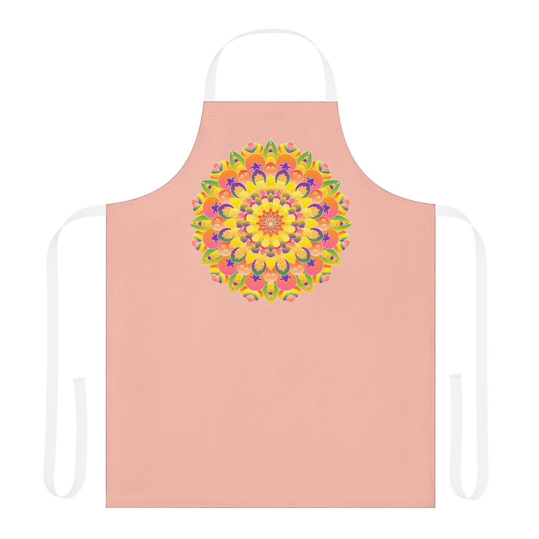 Mandala Art Apron - Peach & Rainbow All Over Prints - Blululi