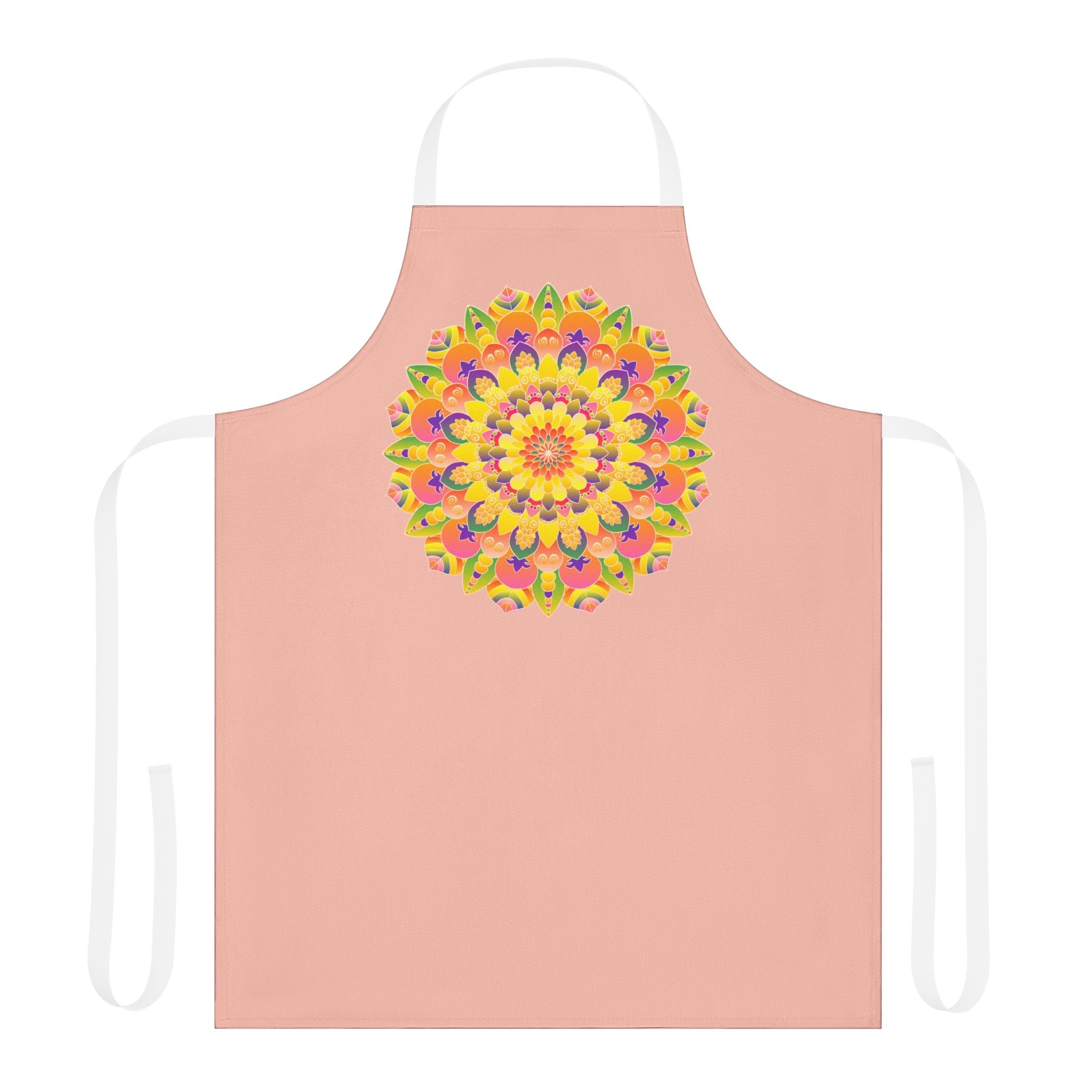 Mandala Art Apron - Peach & Rainbow All Over Prints - Blululi