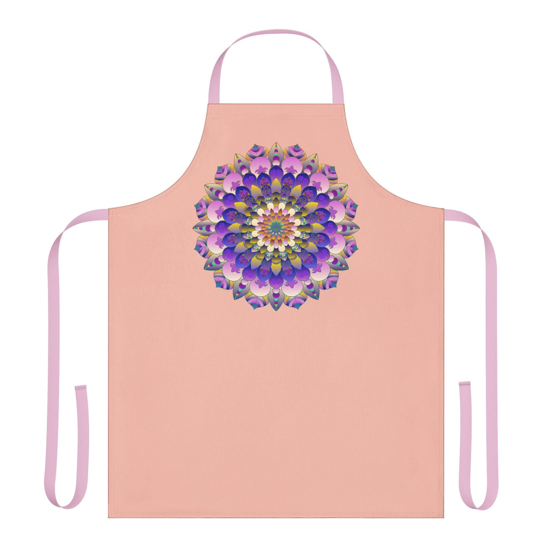 Mandala Art Apron - Peach & Rainbow All Over Prints - Blululi