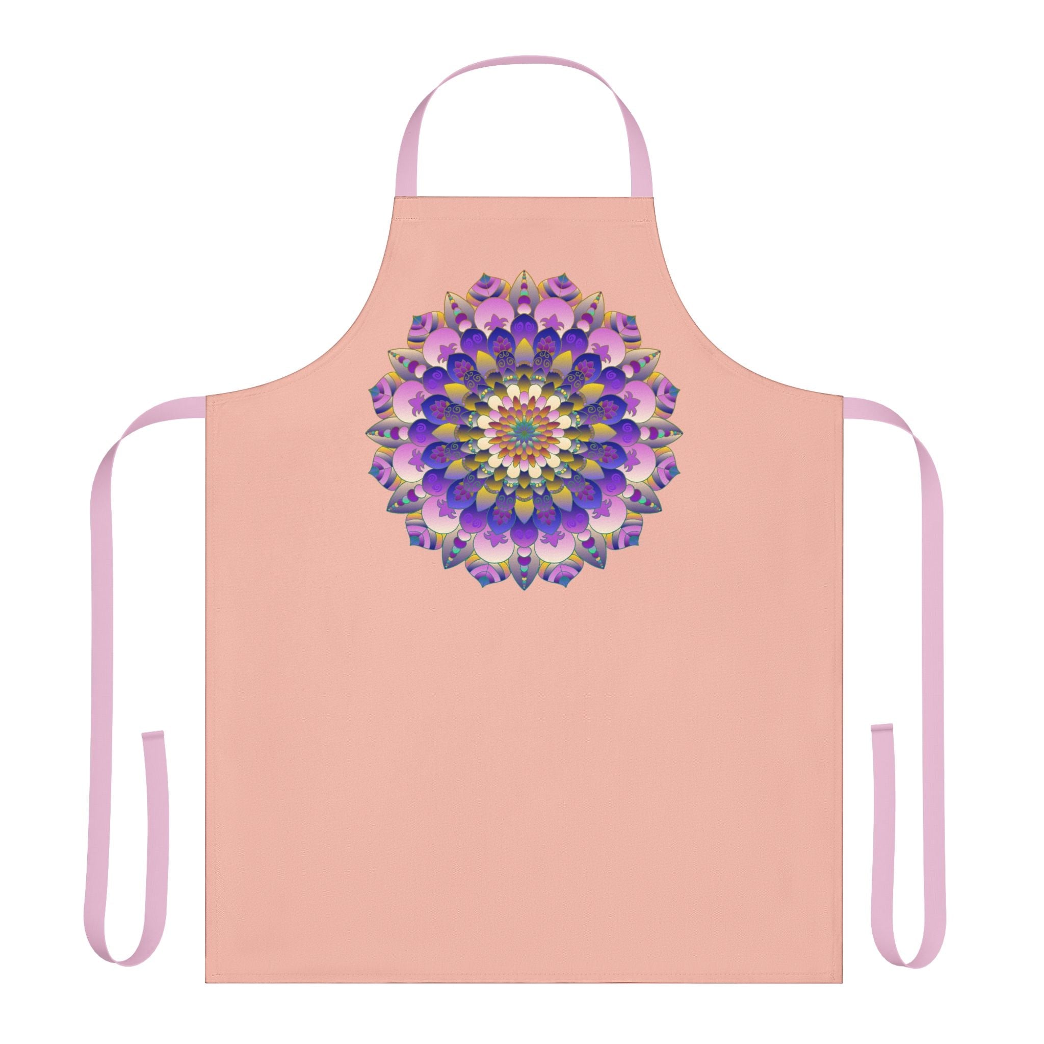 Mandala Art Apron - Peach & Rainbow All Over Prints - Blululi