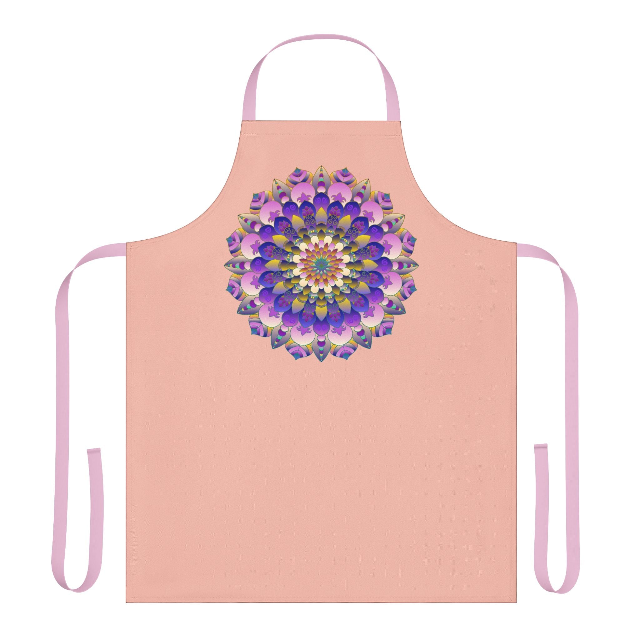 Mandala Art Apron - Peach & Rainbow All Over Prints - Blululi