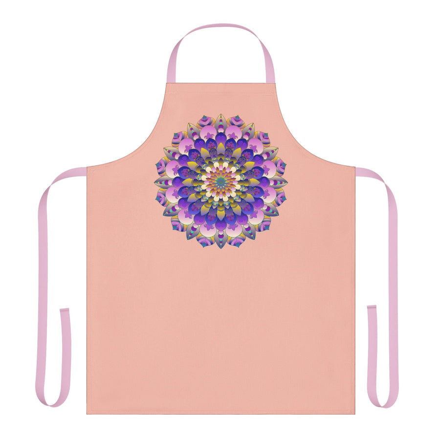 Mandala Art Apron - Peach & Rainbow All Over Prints - Blululi