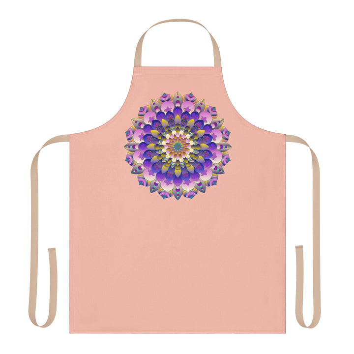 Mandala Art Apron - Peach & Rainbow All Over Prints - Blululi