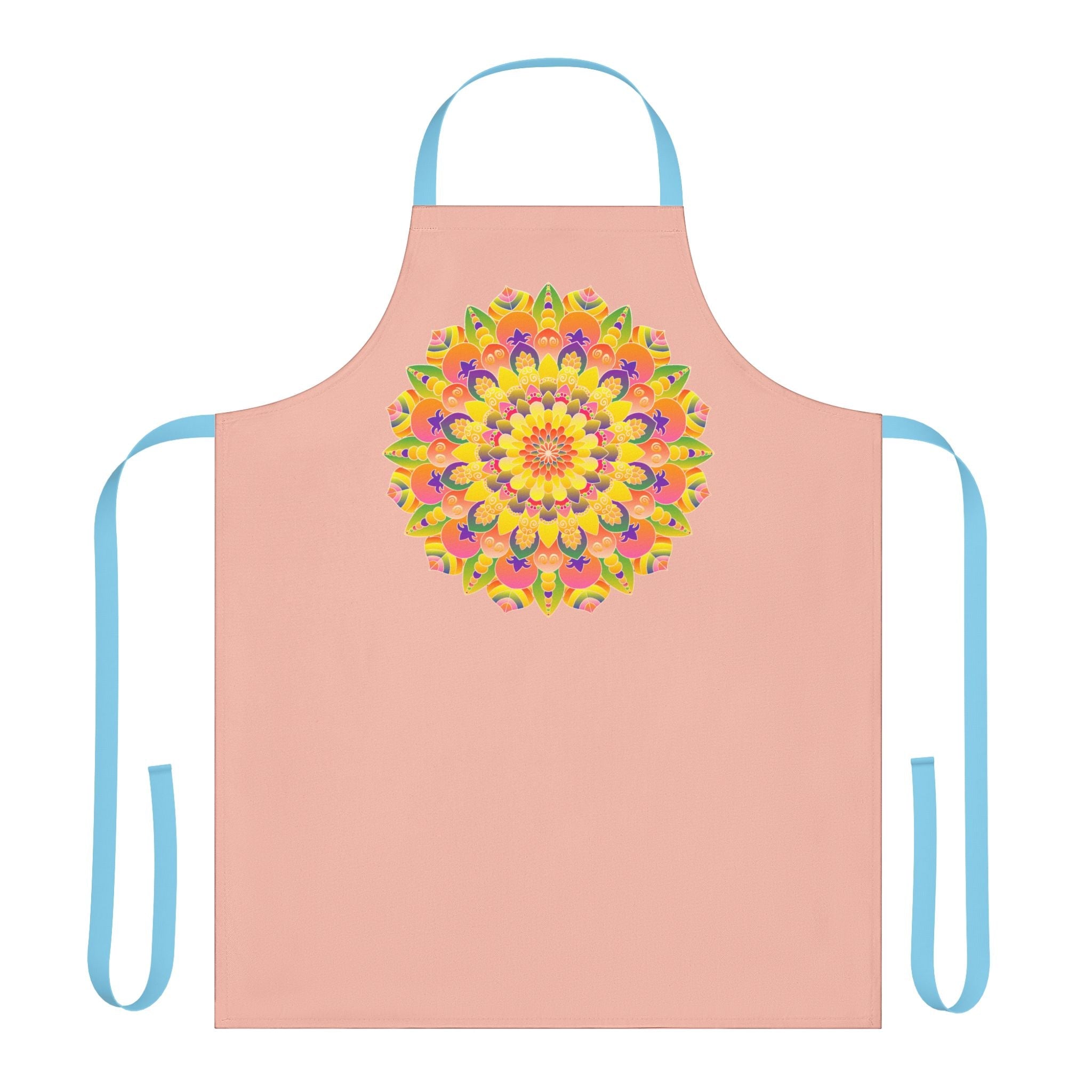 Mandala Art Apron - Peach & Rainbow All Over Prints - Blululi