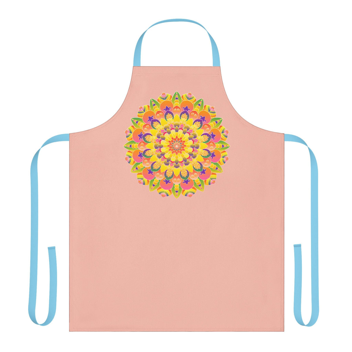 Mandala Art Apron - Peach & Rainbow All Over Prints - Blululi