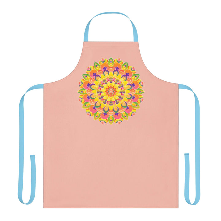 Mandala Art Apron - Peach & Rainbow All Over Prints - Blululi