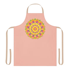Mandala Art Apron - Peach & Rainbow All Over Prints - Blululi