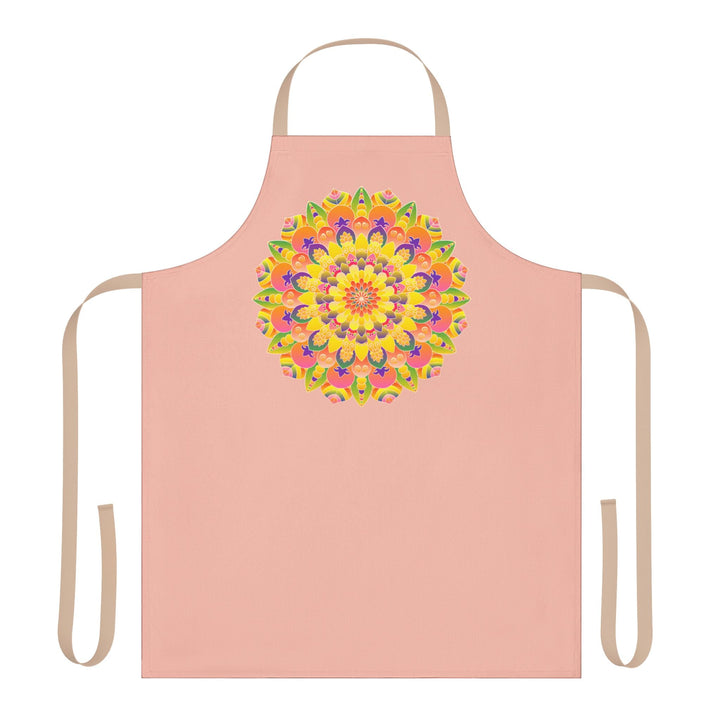 Mandala Art Apron - Peach & Rainbow All Over Prints - Blululi