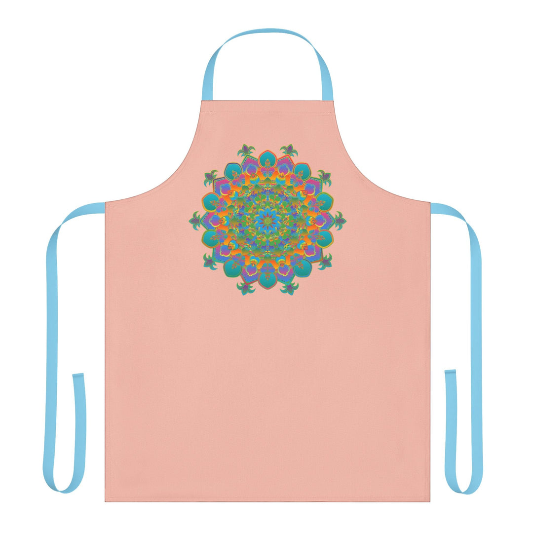 Mandala Art Apron - Peach & Vibrant All Over Prints - Blululi