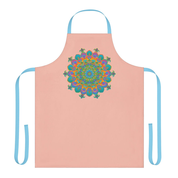 Mandala Art Apron - Peach & Vibrant All Over Prints - Blululi