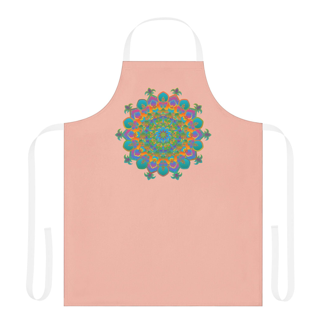 Mandala Art Apron - Peach & Vibrant All Over Prints - Blululi