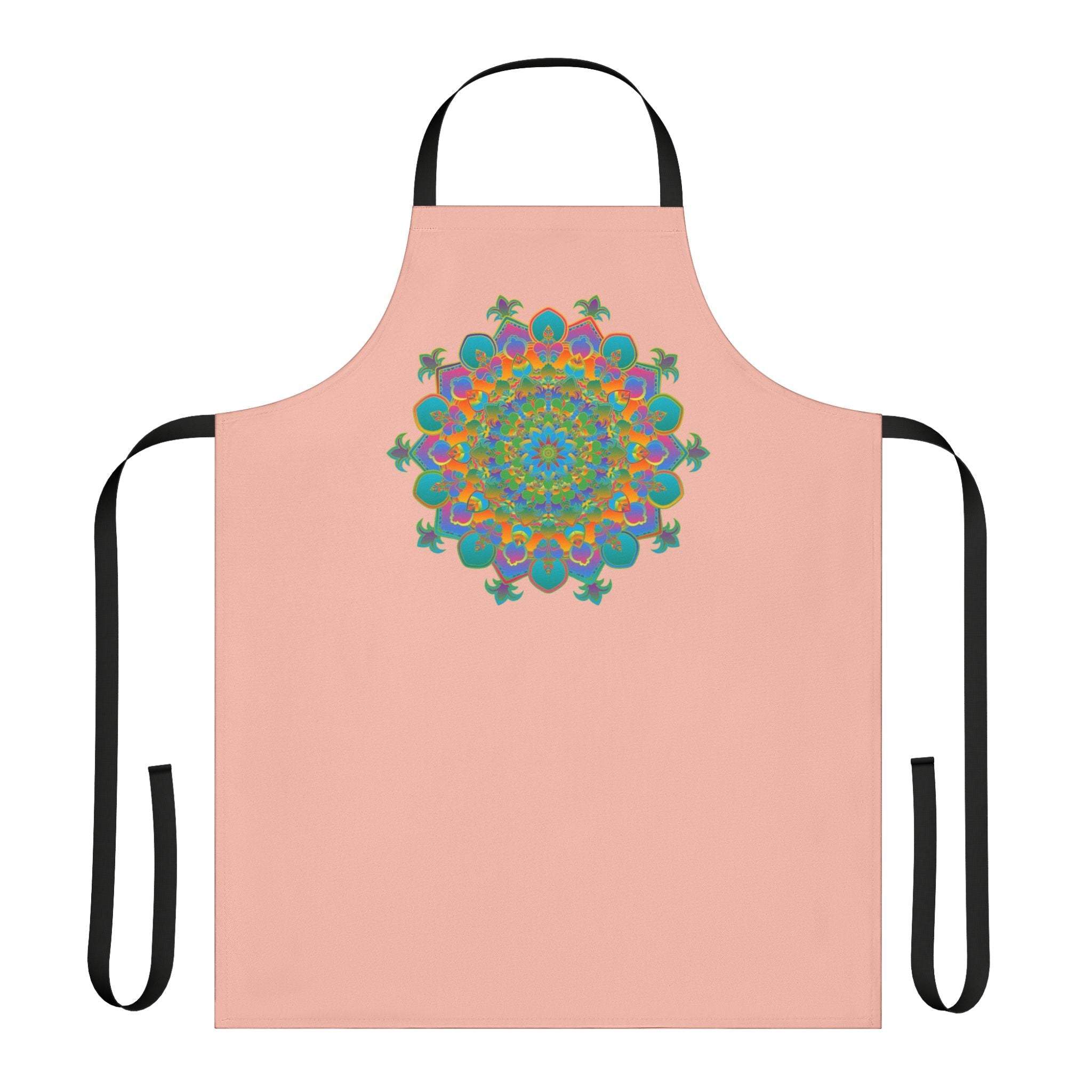 Mandala Art Apron - Peach & Vibrant All Over Prints - Blululi