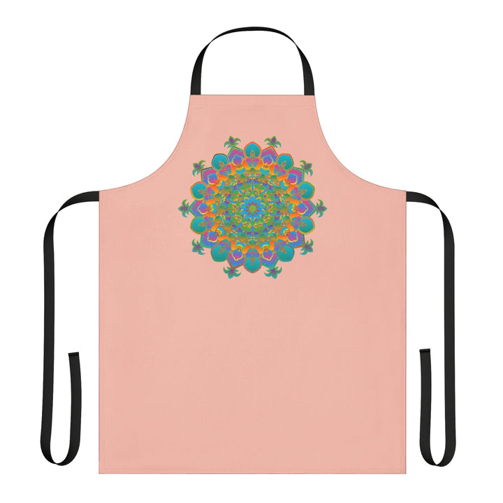 Mandala Art Apron - Peach & Vibrant All Over Prints - Blululi