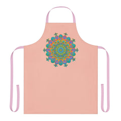 Mandala Art Apron - Peach & Vibrant All Over Prints - Blululi