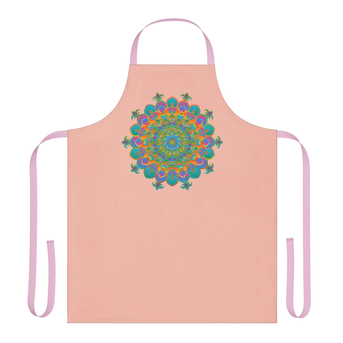Mandala Art Apron - Peach & Vibrant All Over Prints - Blululi